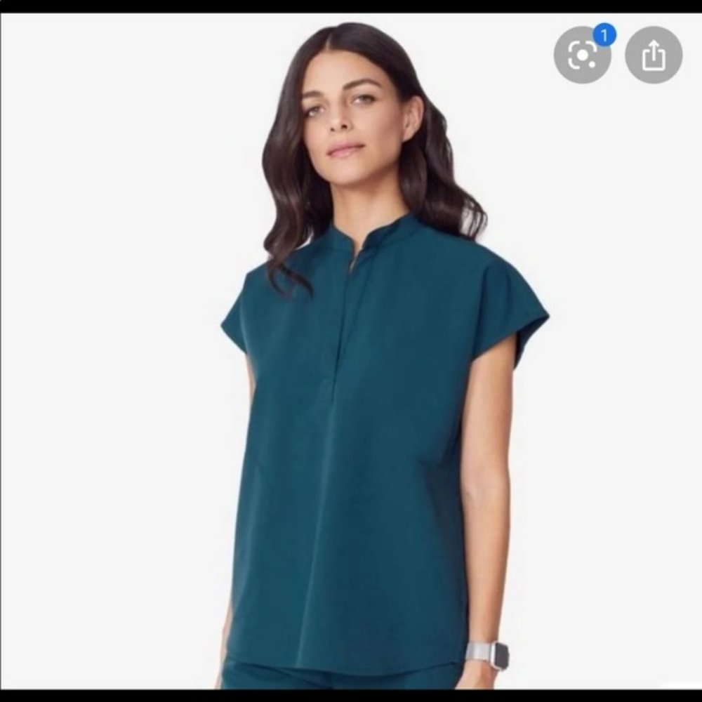 Figs Technical Collections Caribbean Blue M Scrub Top (Limited Edition Color)